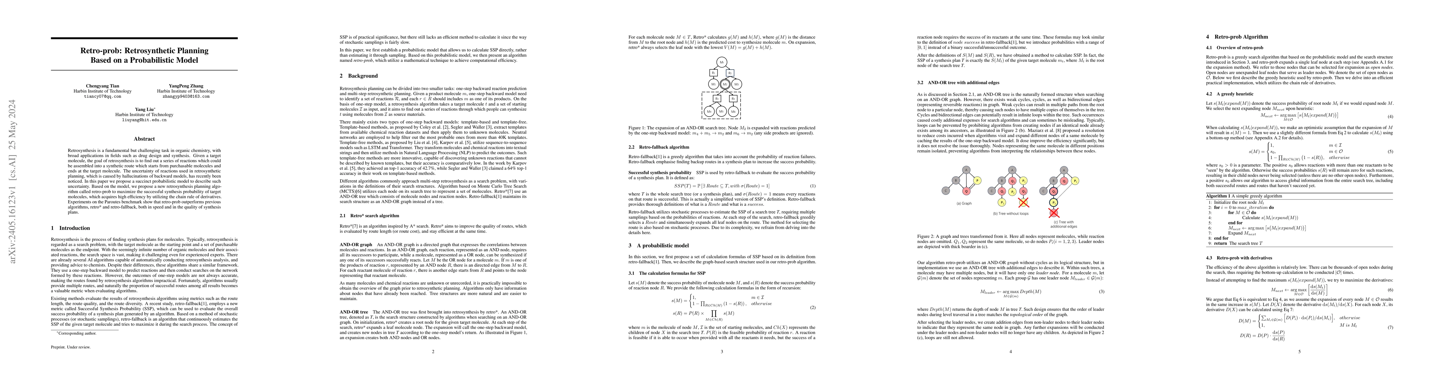 Thumbnail for Retro-prob: Retrosynthetic Planning Based on a Probabilistic Model