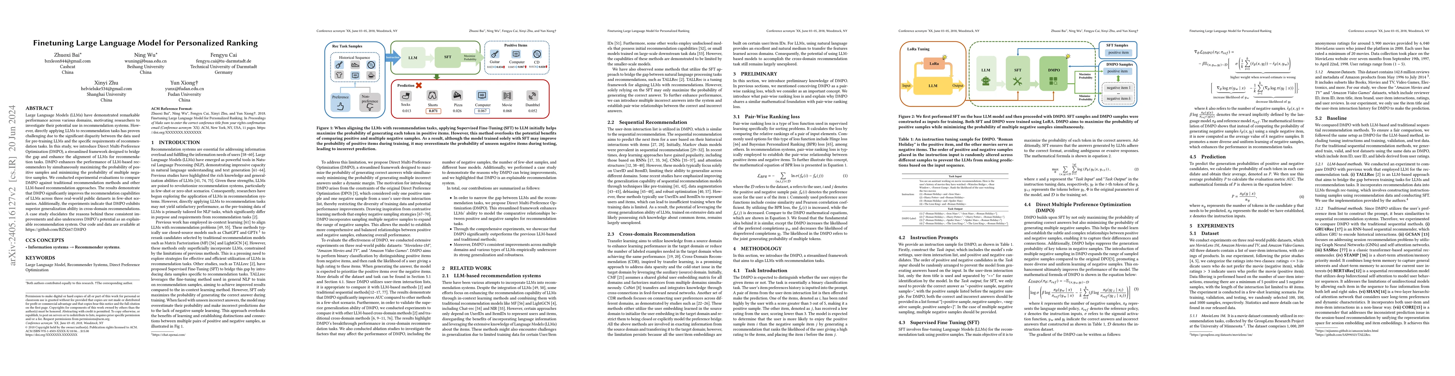 Thumbnail for Finetuning Large Language Model for Personalized Ranking
