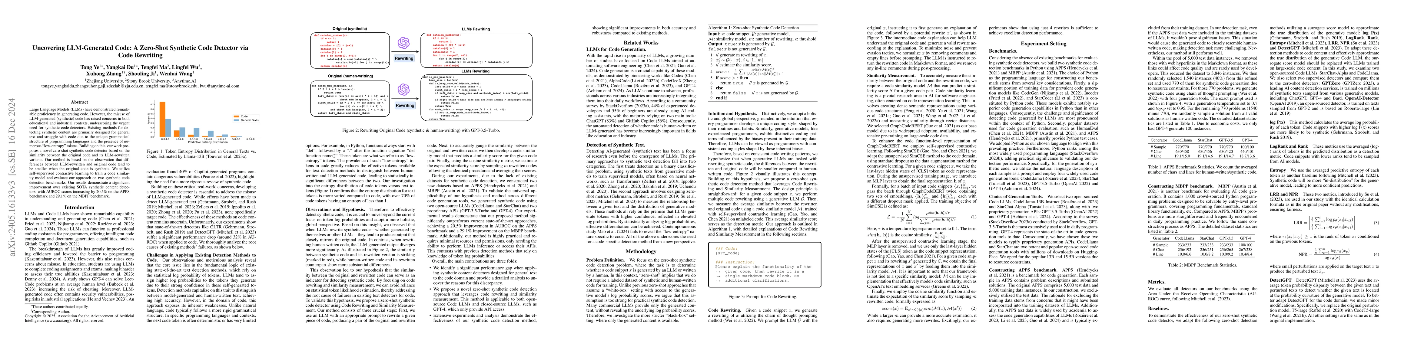 Thumbnail for Uncovering LLM-Generated Code: A Zero-Shot Synthetic Code Detector via
  Code Rewriting