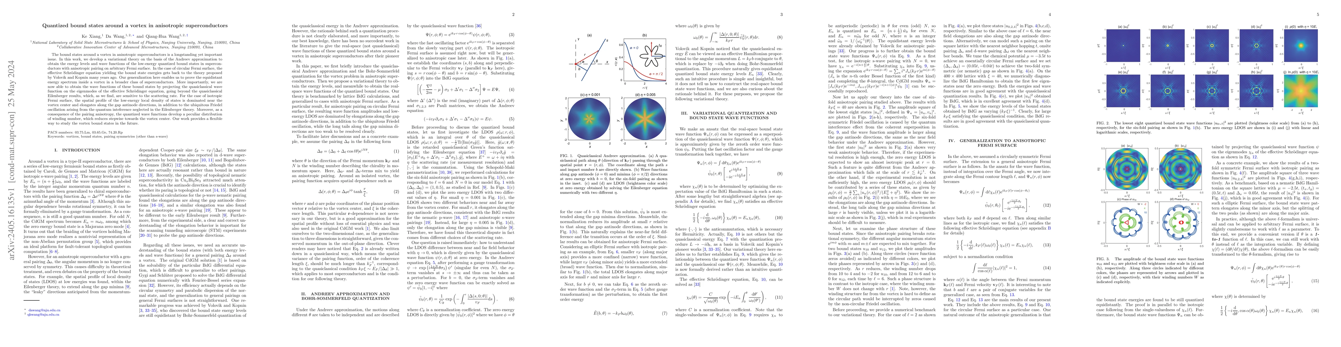 Thumbnail for Quantized bound states around a vortex in anisotropic superconductors