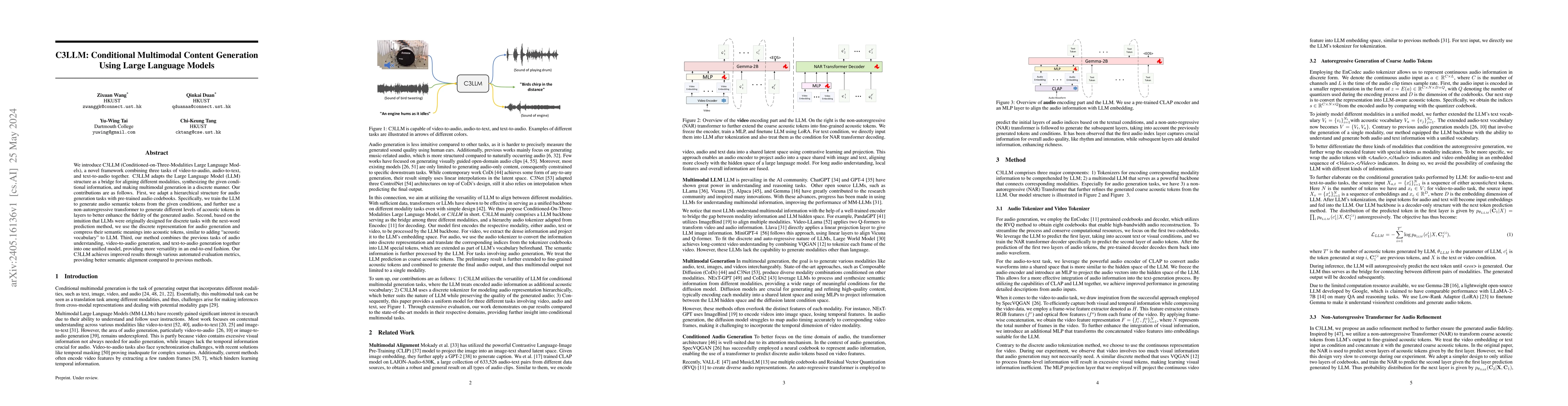 Thumbnail for C3LLM: Conditional Multimodal Content Generation Using Large Language
  Models