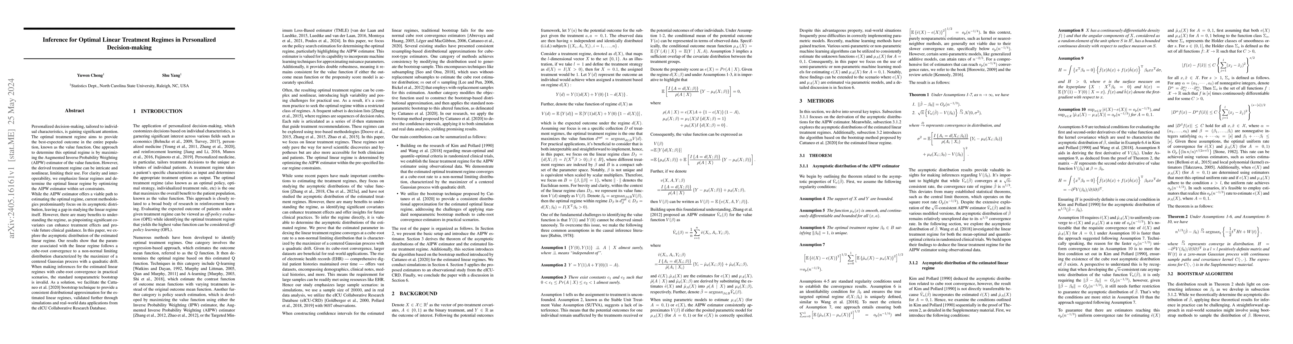 Thumbnail for Inference for Optimal Linear Treatment Regimes in Personalized
  Decision-making