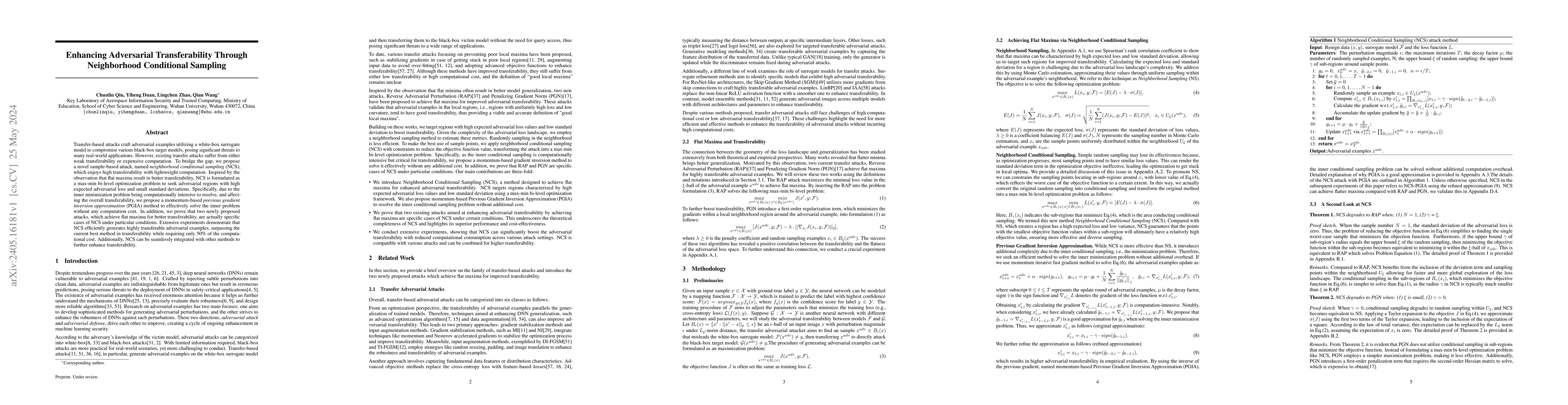 Thumbnail for Enhancing Adversarial Transferability Through Neighborhood Conditional
  Sampling