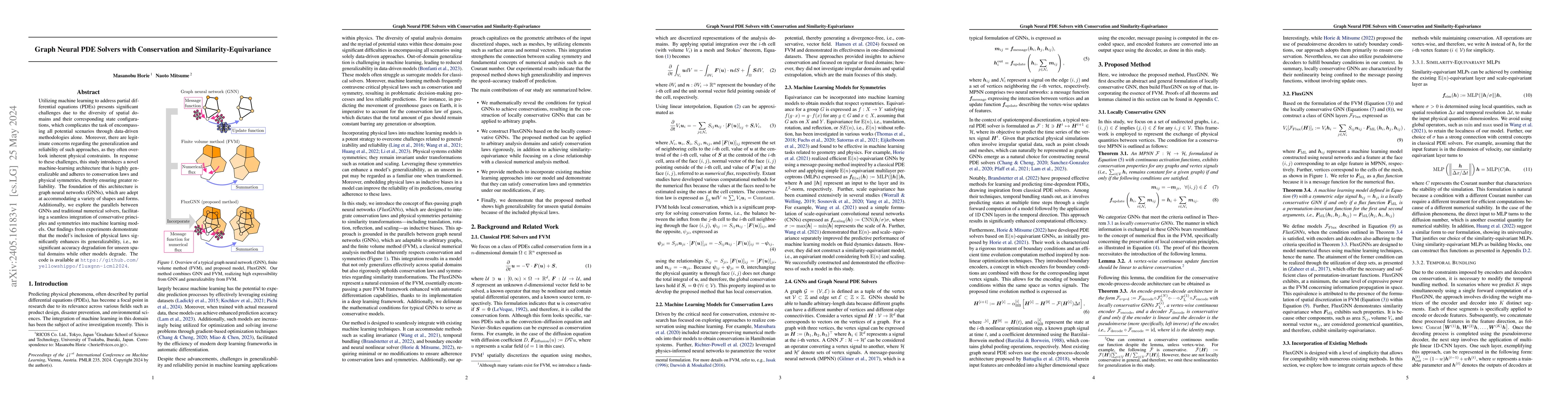 Thumbnail for Graph Neural PDE Solvers with Conservation and Similarity-Equivariance