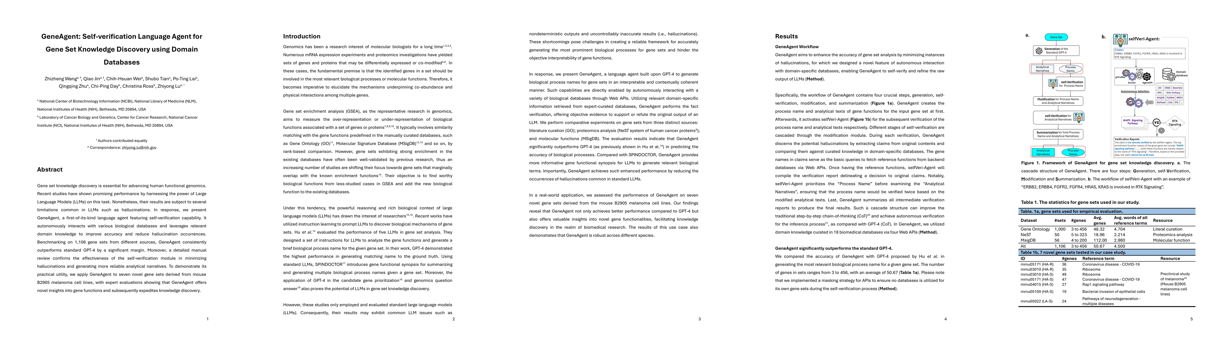 Thumbnail for GeneAgent: Self-verification Language Agent for Gene Set Knowledge
  Discovery using Domain Databases