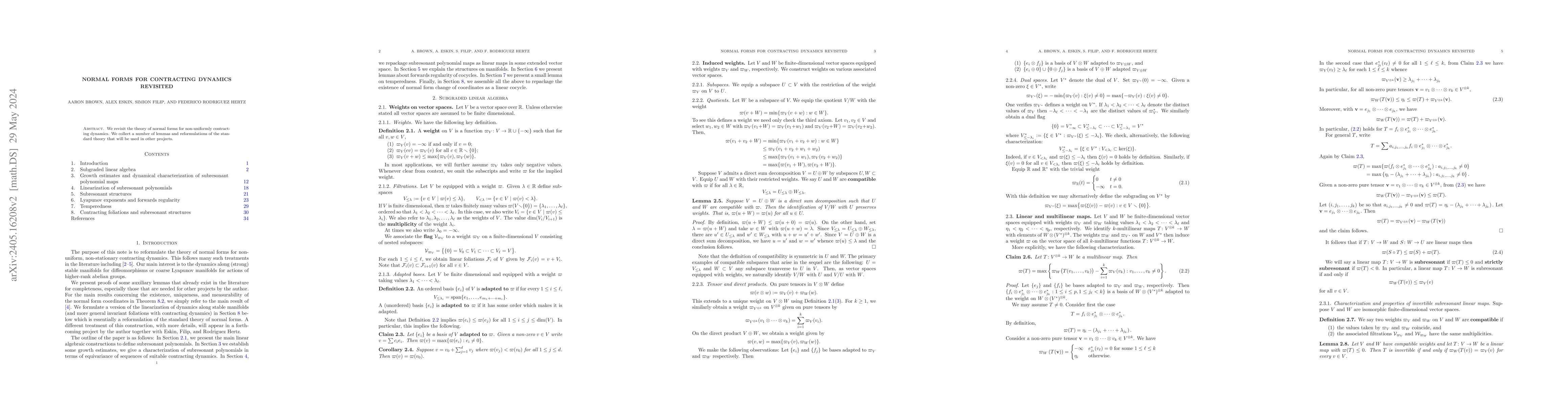 Thumbnail for Normal forms for contracting dynamics, revisited