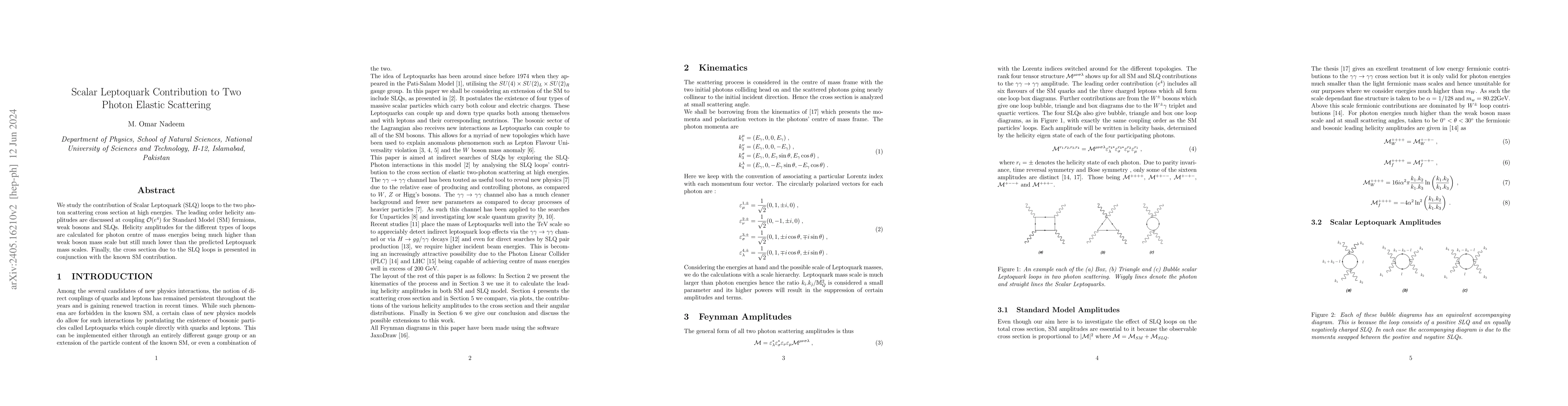 Thumbnail for Scalar Leptoquark Contribution to Two Photon Elastic Scattering