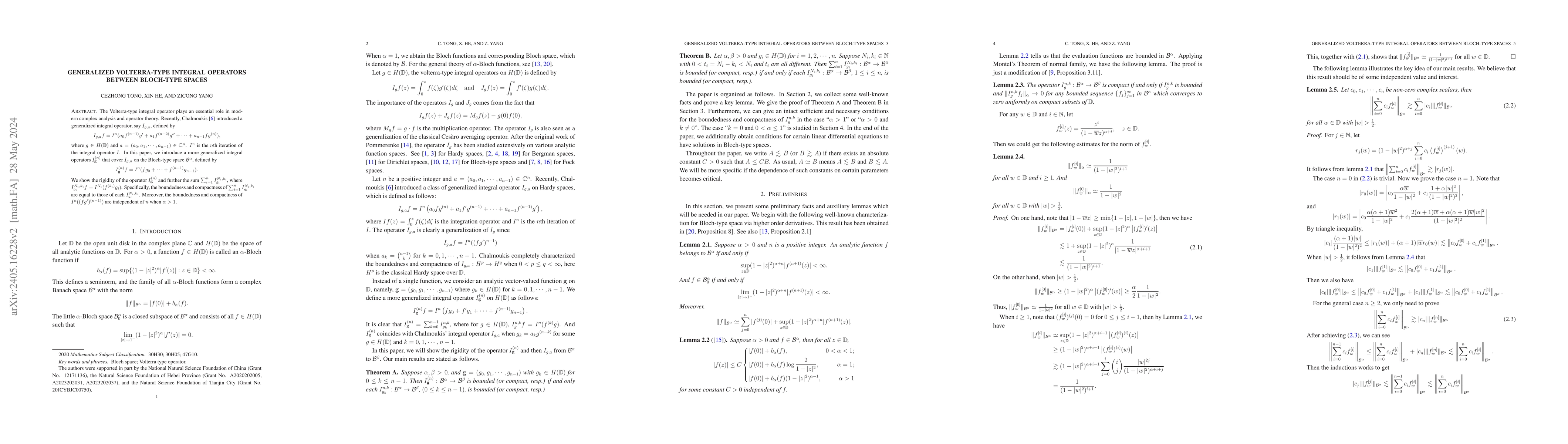 Thumbnail for Generalized Volterra-type integral operators between Bloch-type spaces