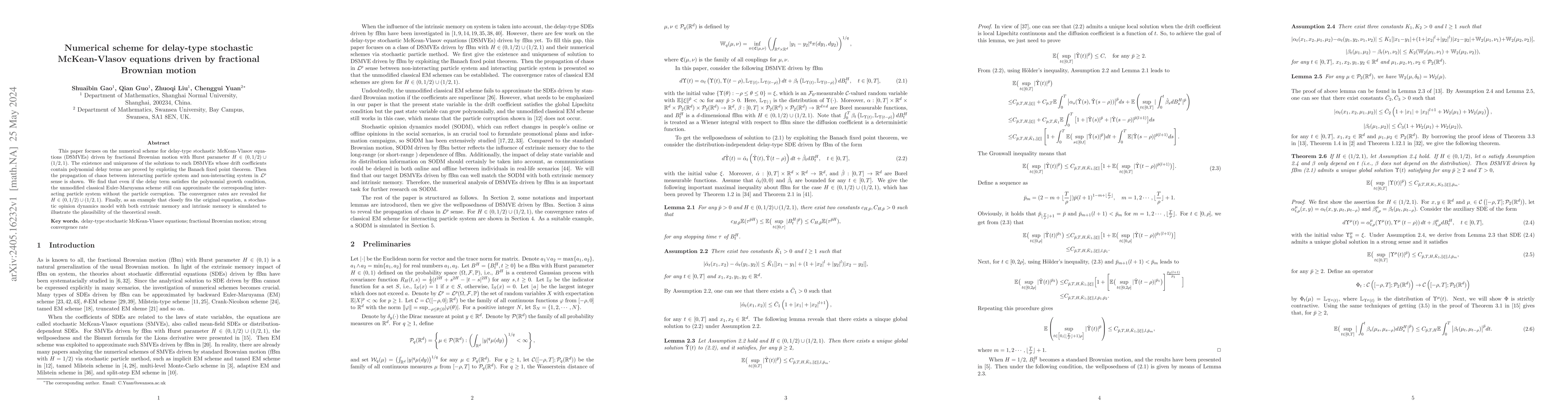 Thumbnail for Numerical scheme for delay-type stochastic McKean-Vlasov equations
  driven by fractional Brownian motion