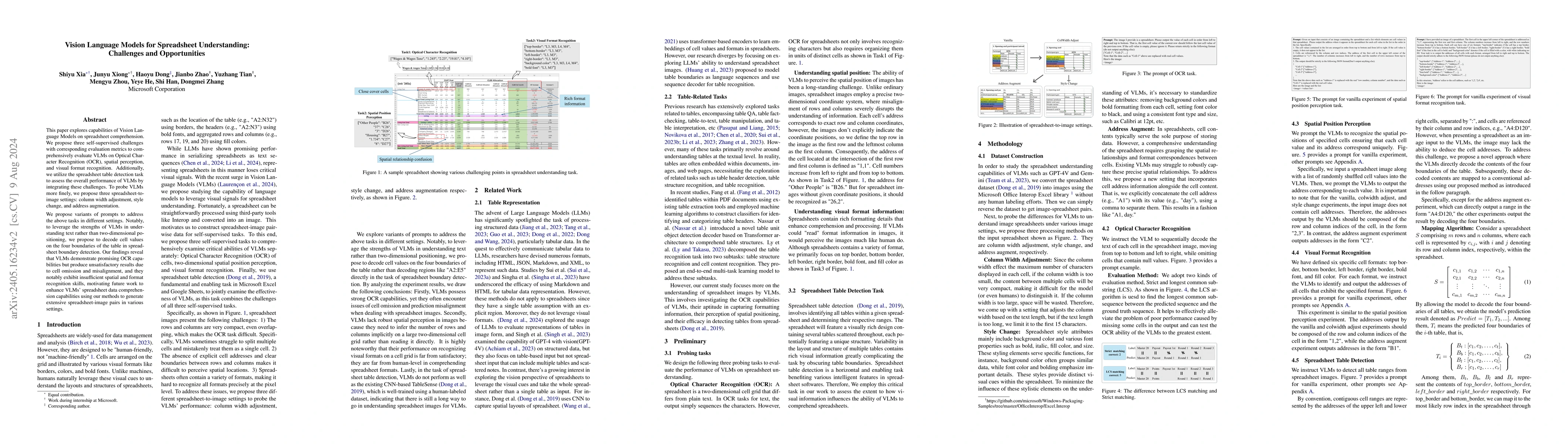 Thumbnail for Vision Language Models for Spreadsheet Understanding: Challenges and
  Opportunities