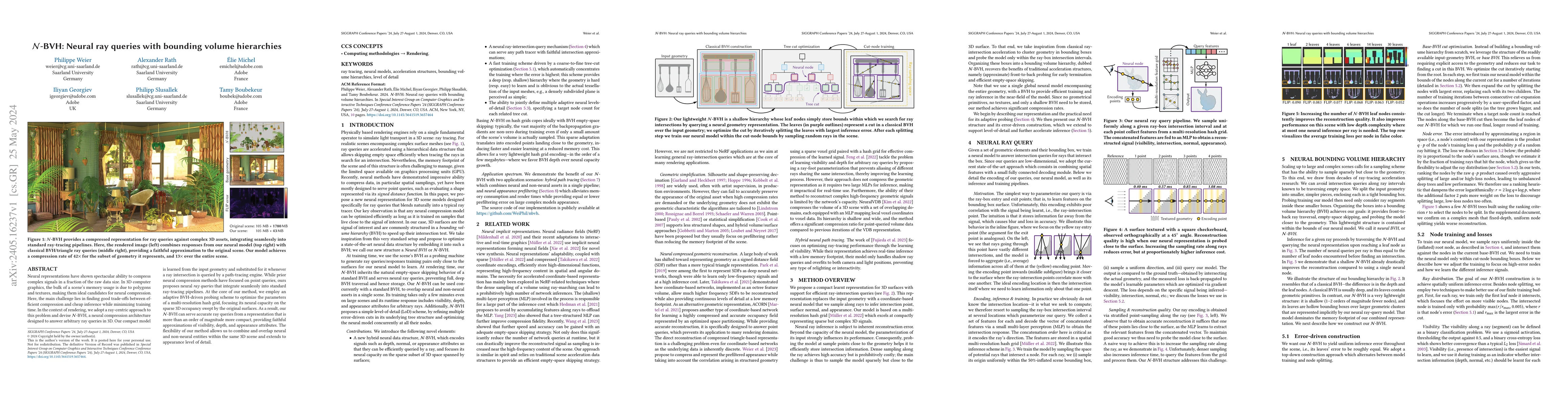 Thumbnail for N-BVH: Neural ray queries with bounding volume hierarchies
