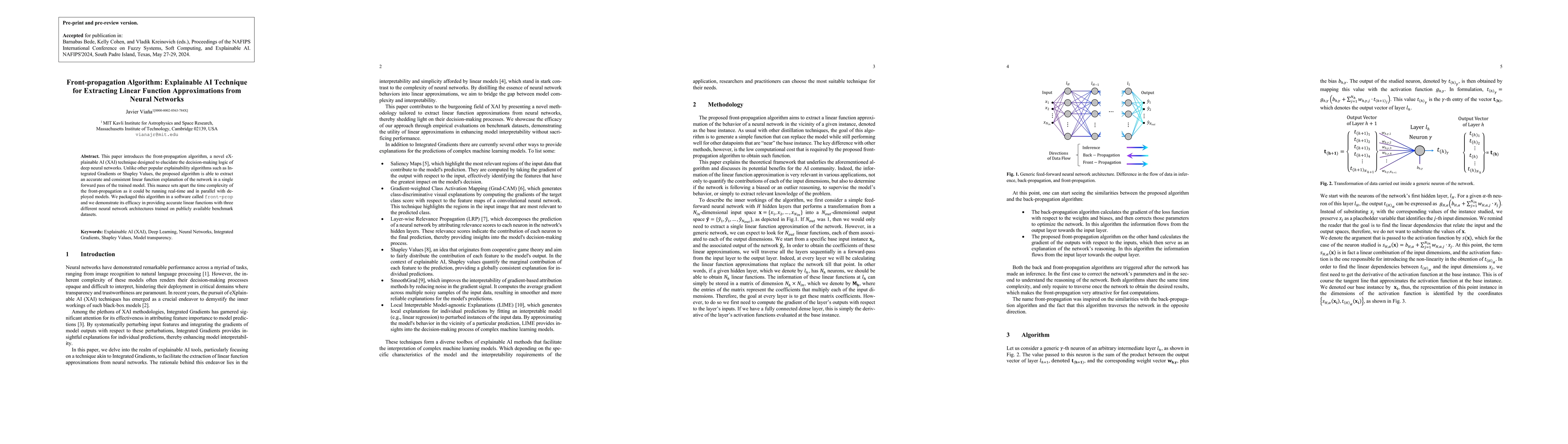 Thumbnail for Front-propagation Algorithm: Explainable AI Technique for Extracting
  Linear Function Approximations from Neural Networks