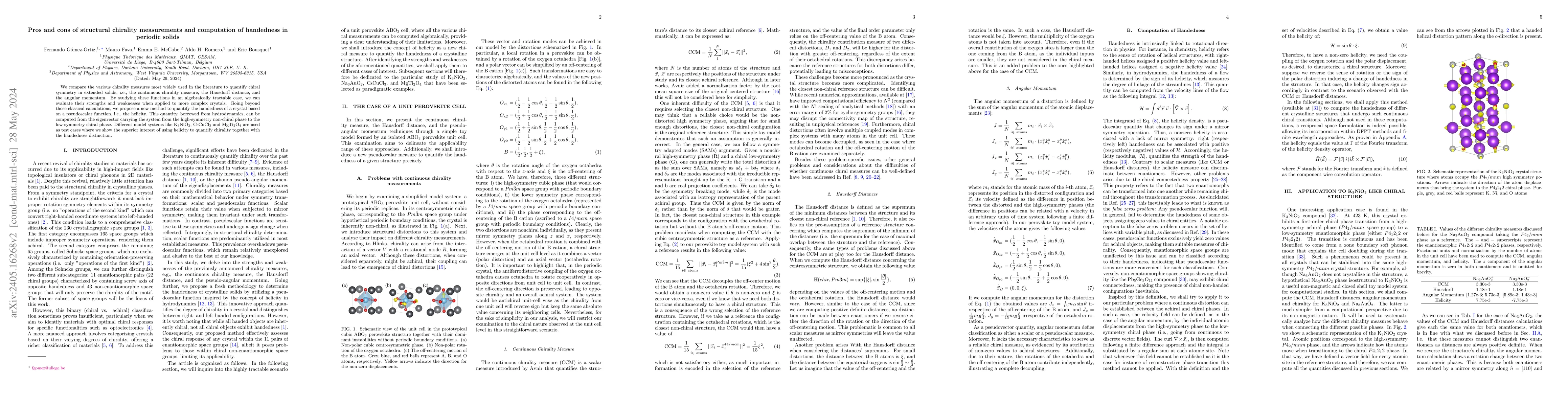 Thumbnail for Pros and cons of structural chirality measurements and computation of
  handedness in periodic solids