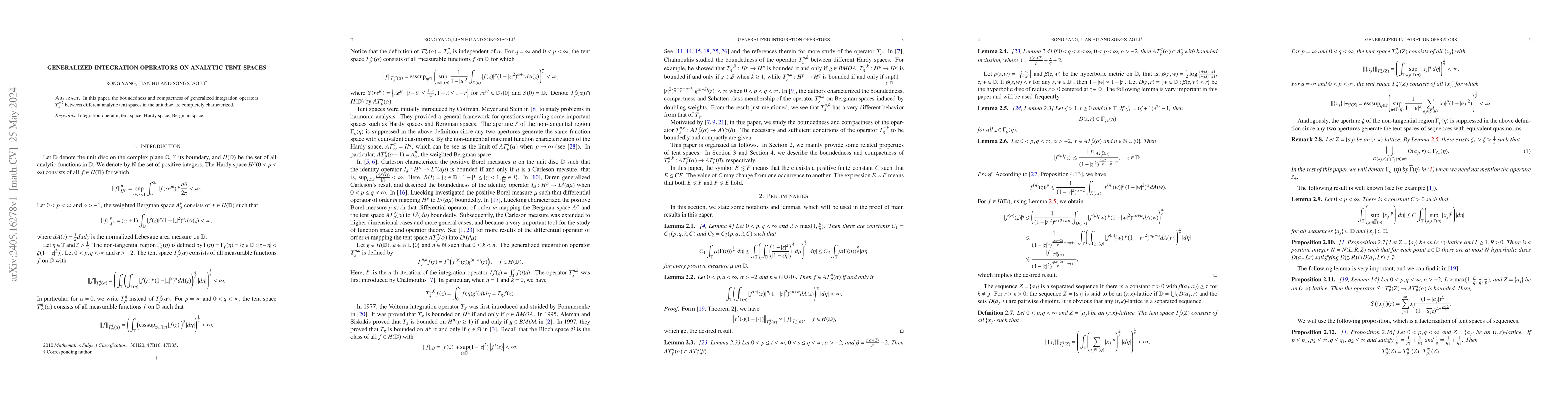 Thumbnail for Generalized integration operators on analytic tent spaces