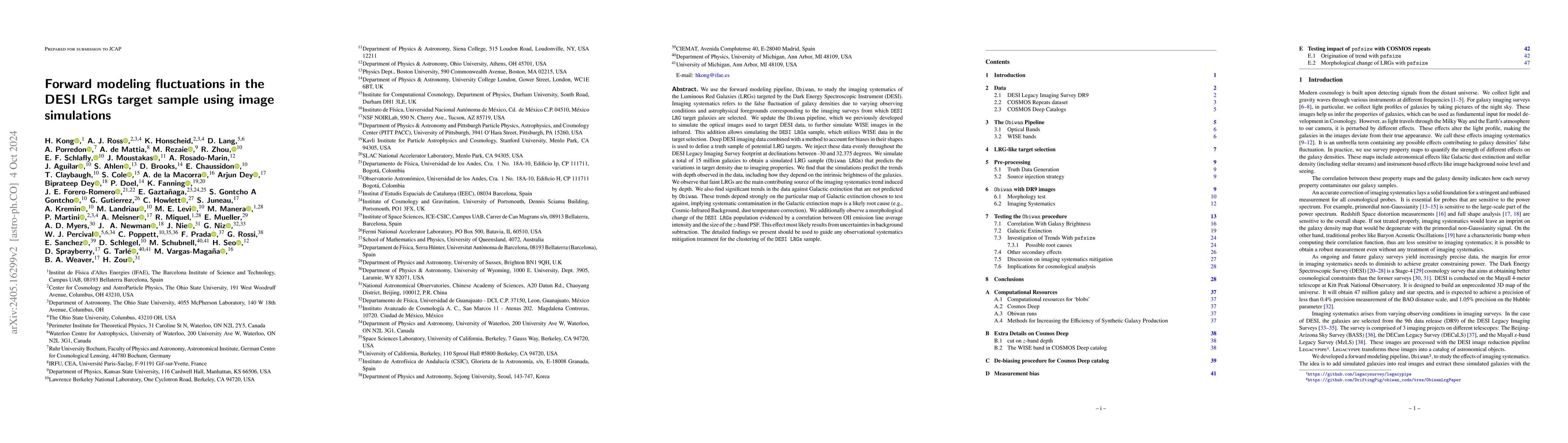 Thumbnail for Forward modeling fluctuations in the DESI LRGs target sample using image
  simulations