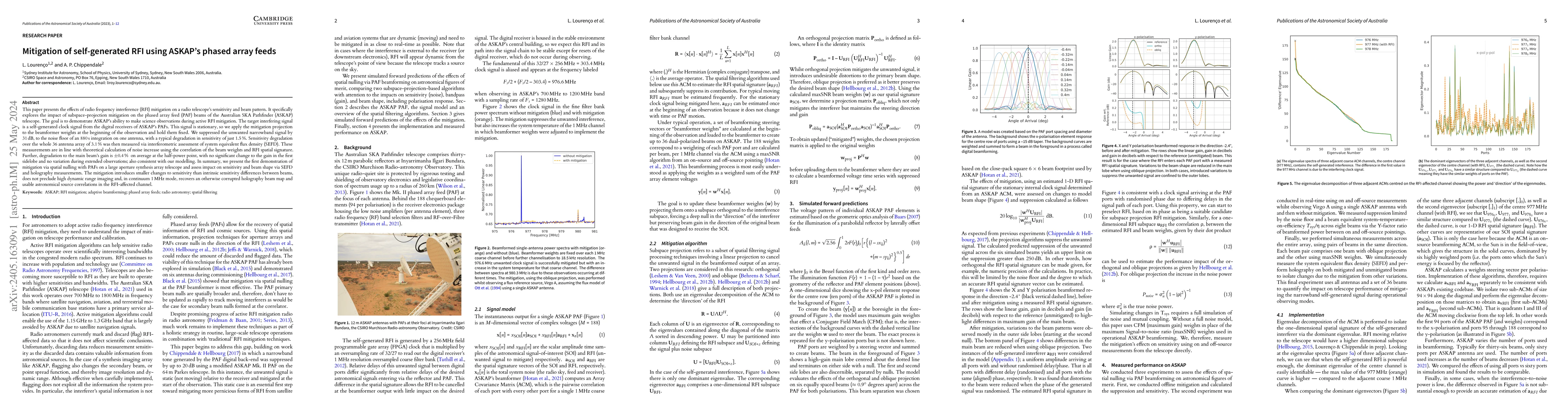 Thumbnail for Mitigation of self-generated RFI using ASKAP's phased array feeds