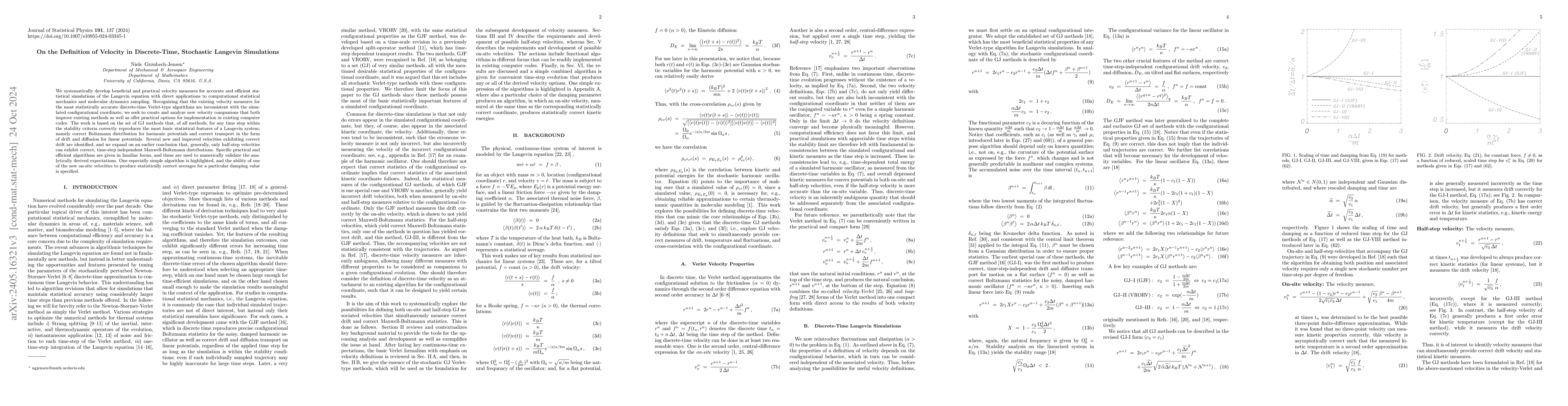 Thumbnail for On the Definition of Velocity in Discrete-Time, Stochastic Langevin
  Simulations