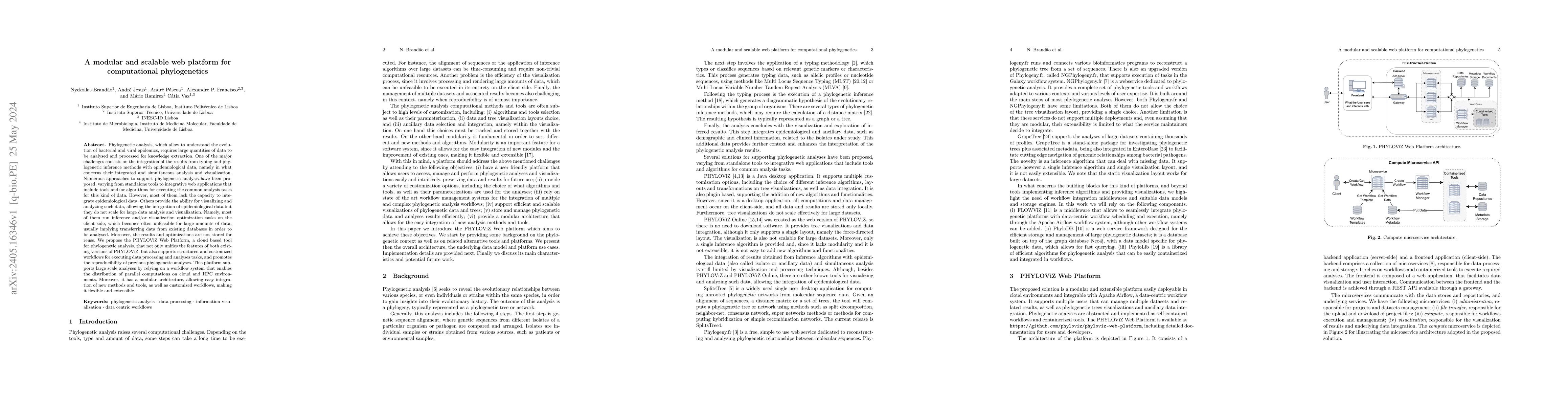 Thumbnail for A modular and scalable web platform for computational phylogenetics