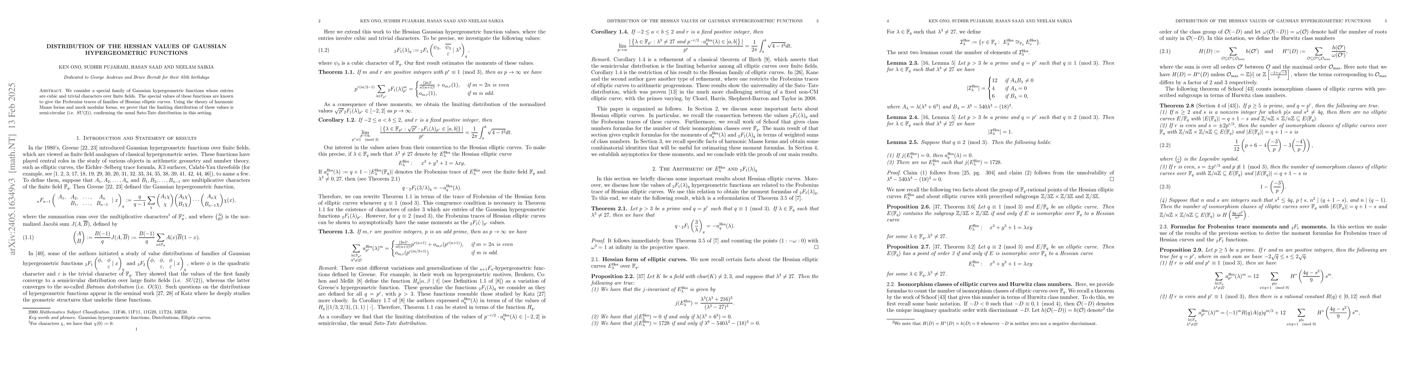 Thumbnail for Distribution of the Hessian values of Gaussian hypergeometric functions