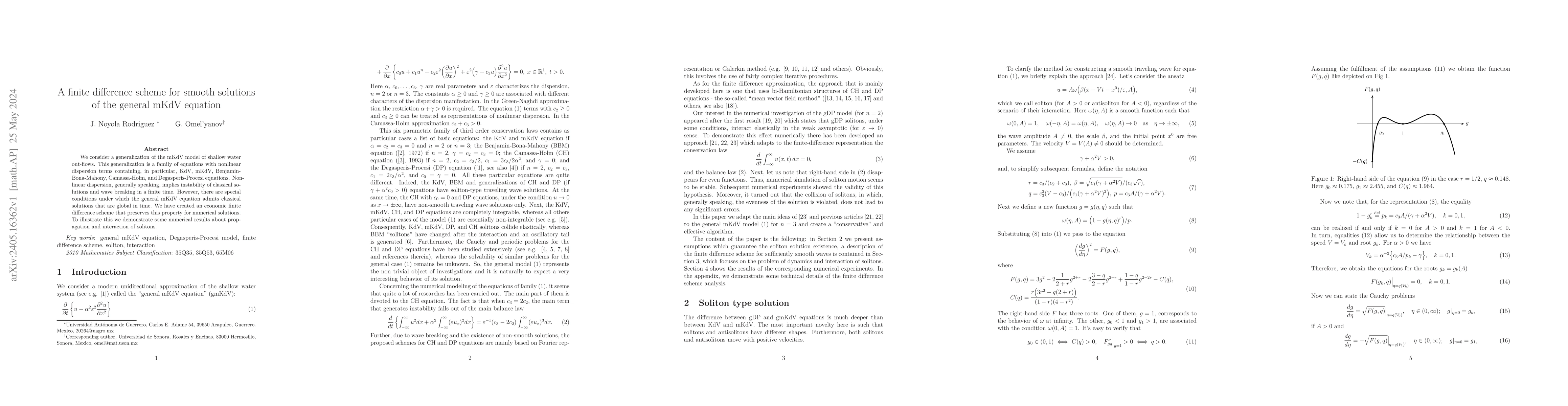 Thumbnail for A finite difference scheme for smooth solutions of the general mKdV
  equation