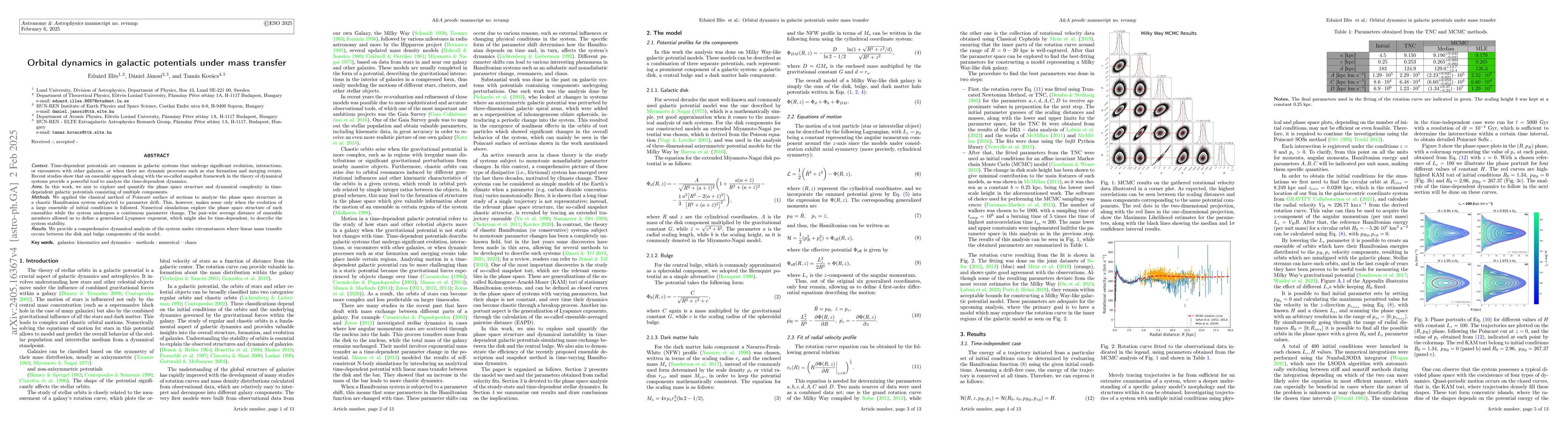 Thumbnail for Orbital dynamics in galactic potentials under mass transfer