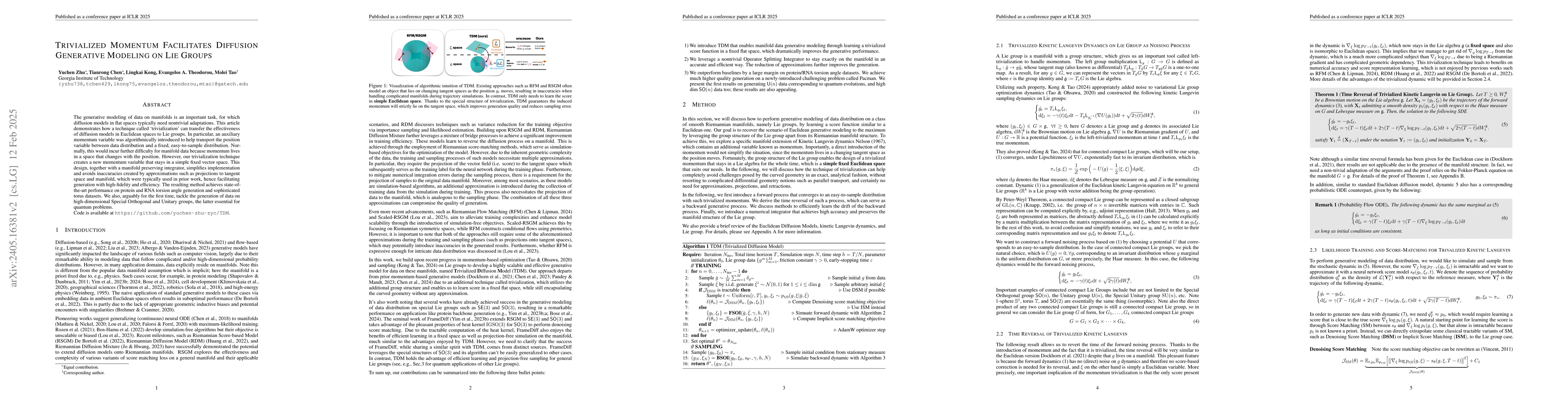 Thumbnail for Trivialized Momentum Facilitates Diffusion Generative Modeling on Lie
  Groups