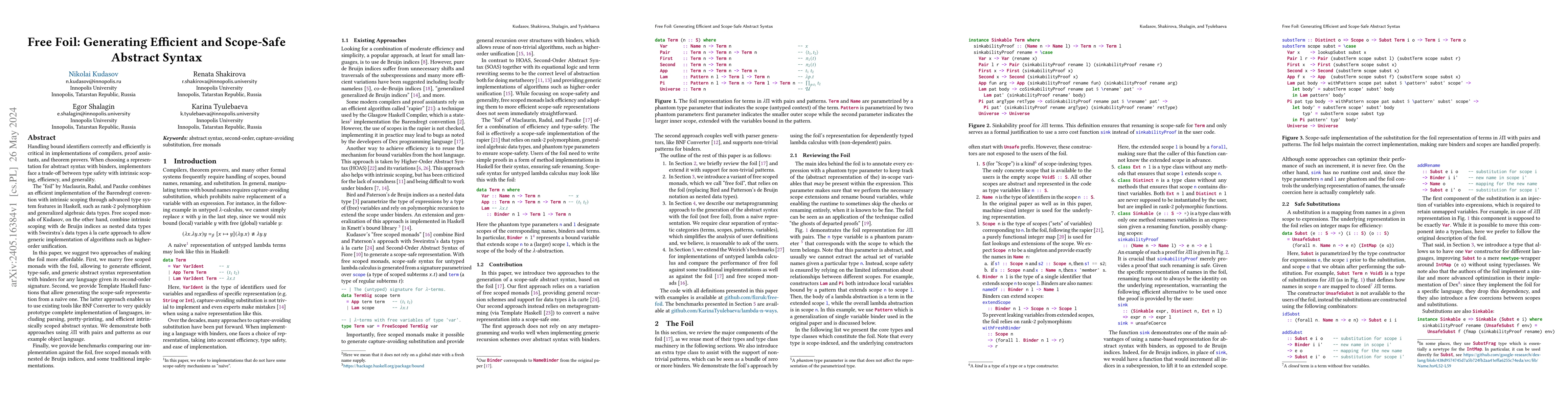 Thumbnail for Free Foil: Generating Efficient and Scope-Safe Abstract Syntax