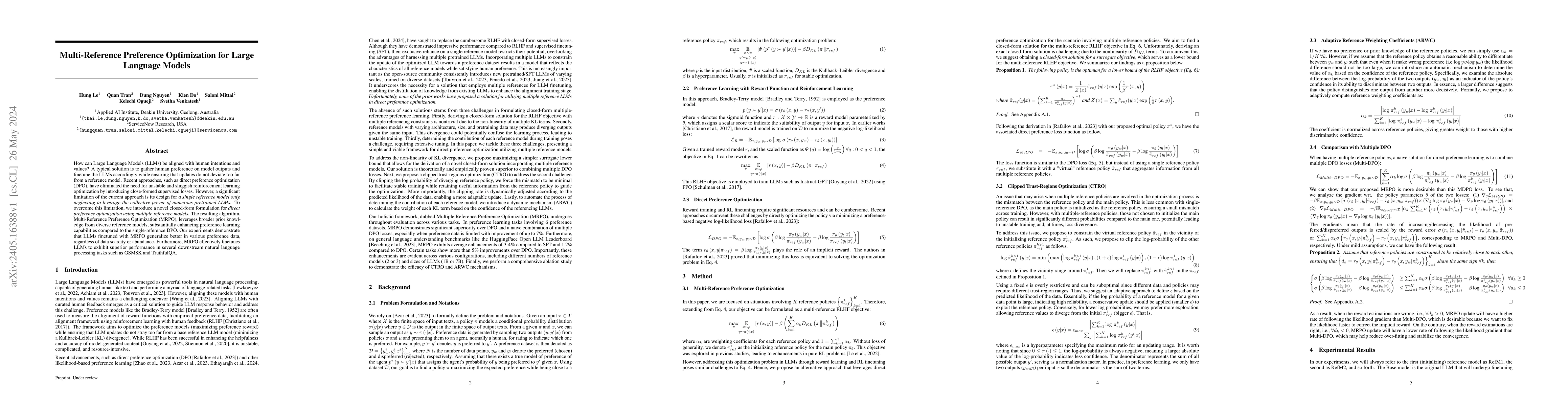 Thumbnail for Multi-Reference Preference Optimization for Large Language Models