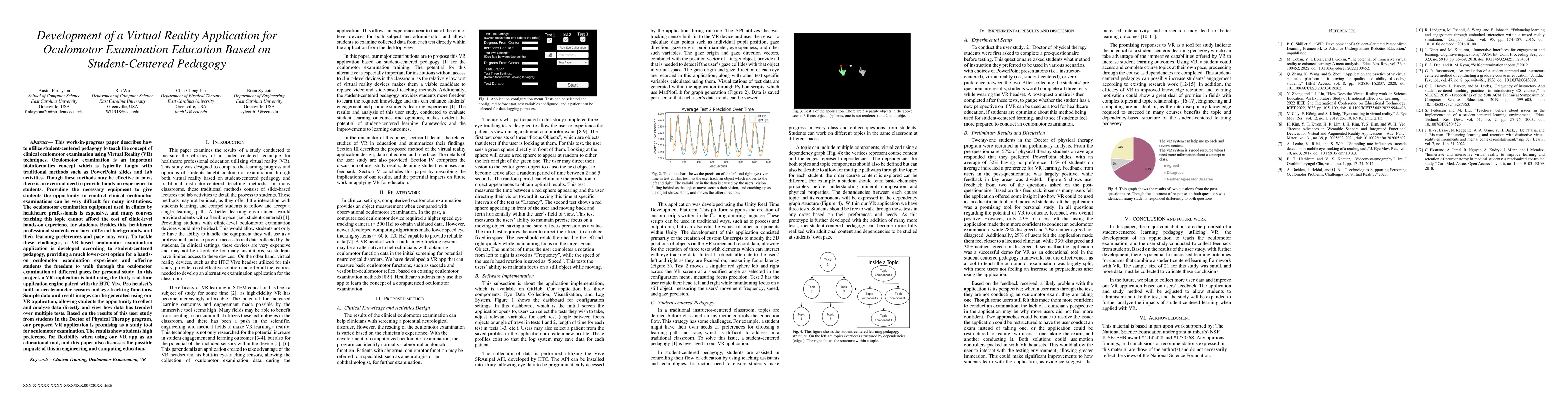Thumbnail for Development of a Virtual Reality Application for Oculomotor Examination
  Education Based on Student-Centered Pedagogy