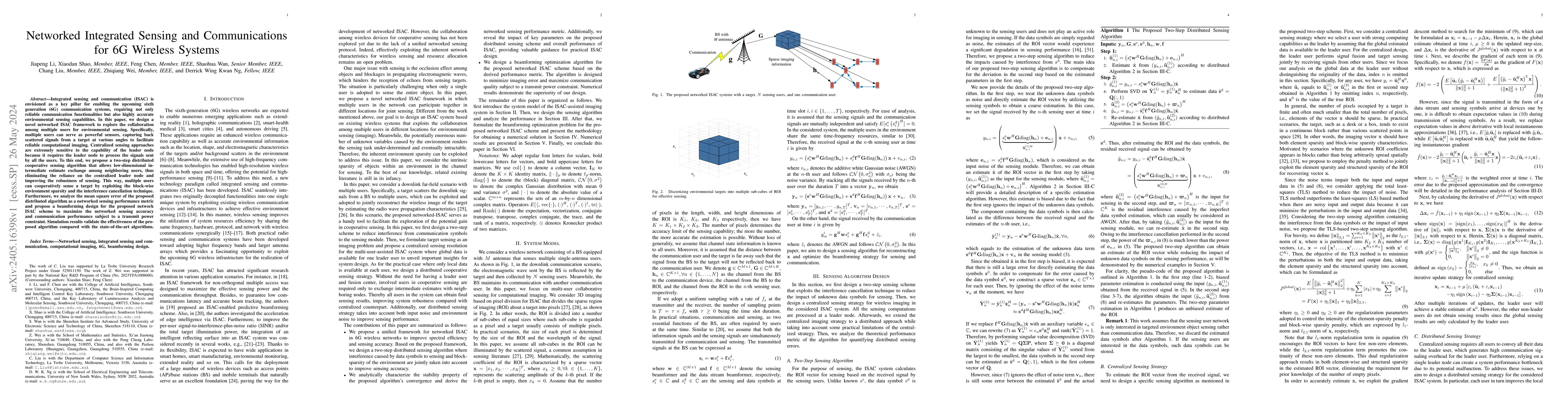 Thumbnail for Networked Integrated Sensing and Communications for 6G Wireless Systems
