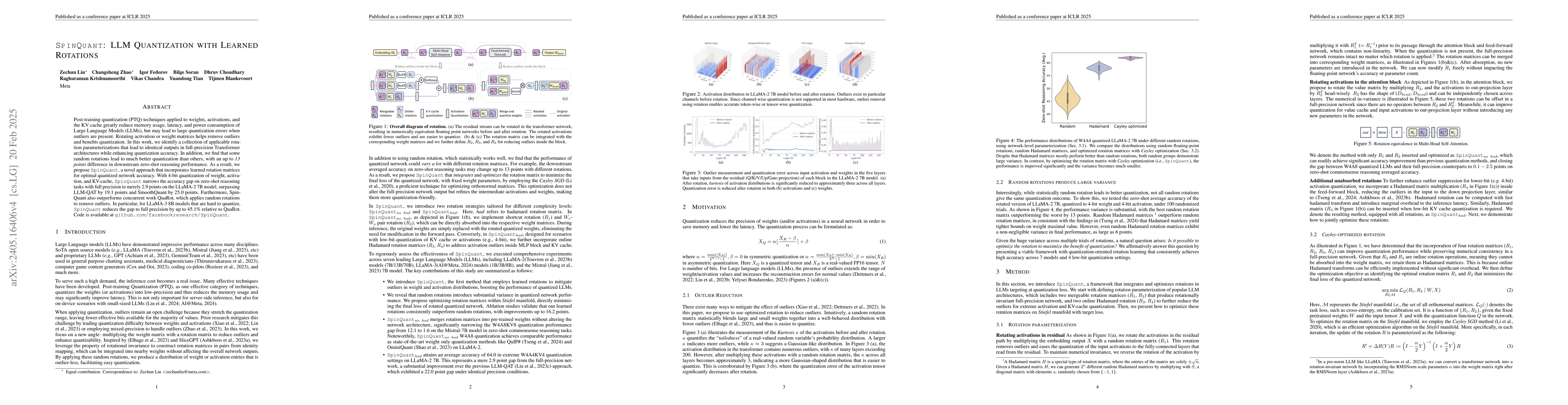 Thumbnail for SpinQuant: LLM quantization with learned rotations