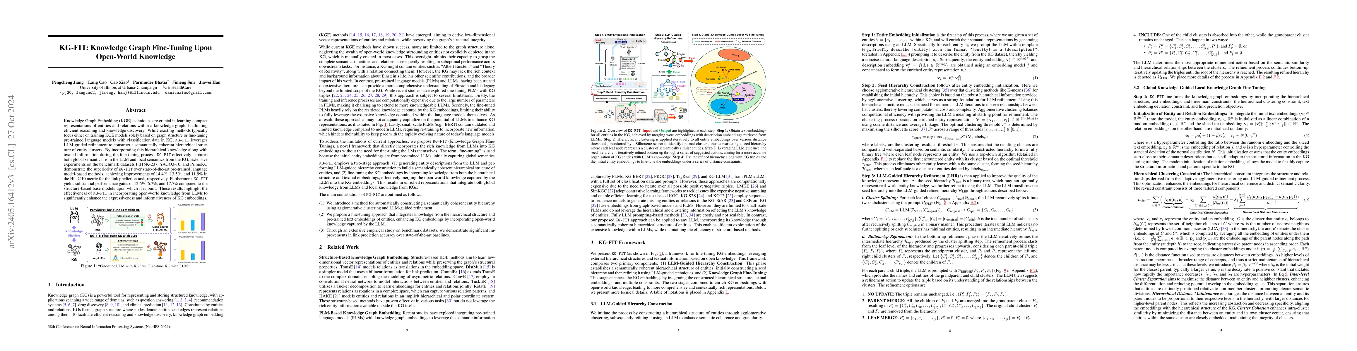 Thumbnail for KG-FIT: Knowledge Graph Fine-Tuning Upon Open-World Knowledge