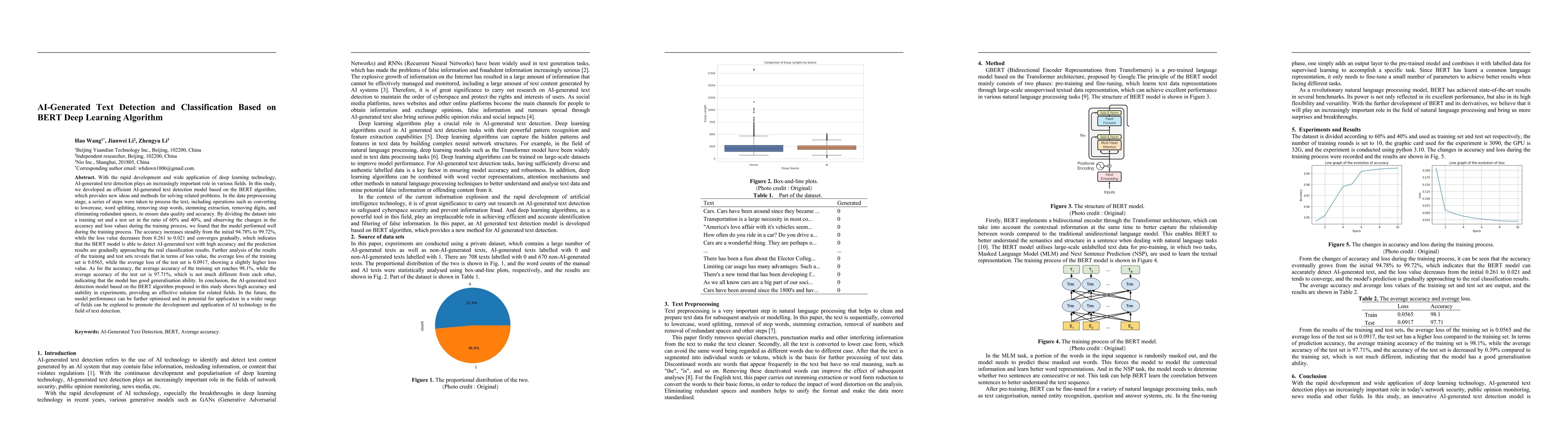Thumbnail for AI-Generated Text Detection and Classification Based on BERT Deep
  Learning Algorithm