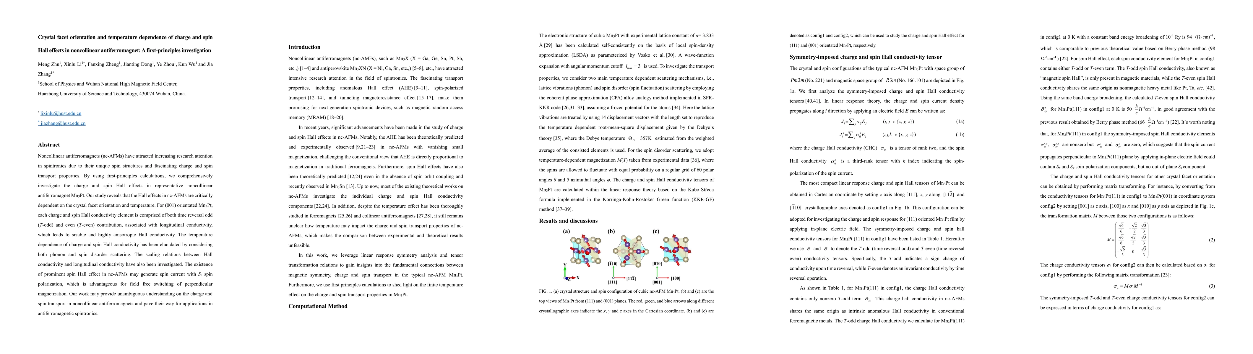Thumbnail for Crystal facet orientation and temperature dependence of charge and spin
  Hall effects in noncollinear antiferromagnet: A first-principles
  investigation