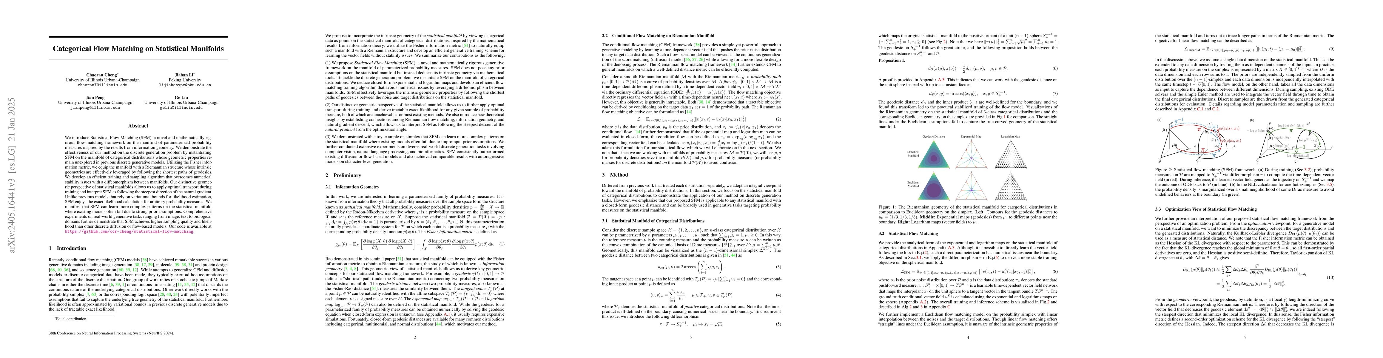 Thumbnail for Categorical Flow Matching on Statistical Manifolds
