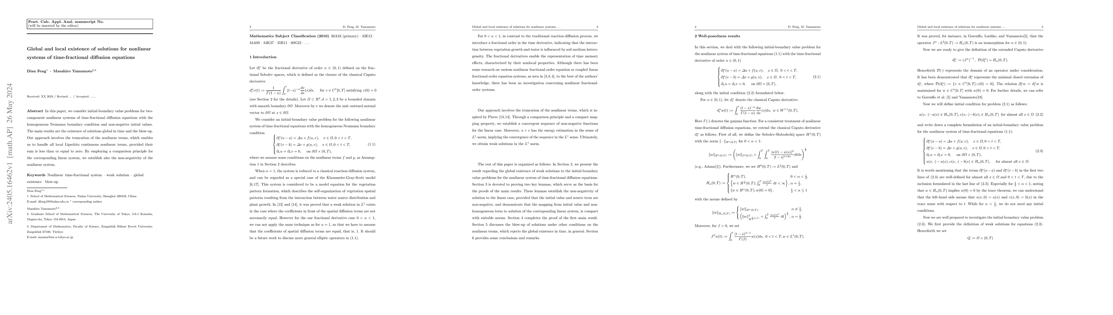 Thumbnail for Global and local existence of solutions for nonlinear systems of
  time-fractional diffusion equations
