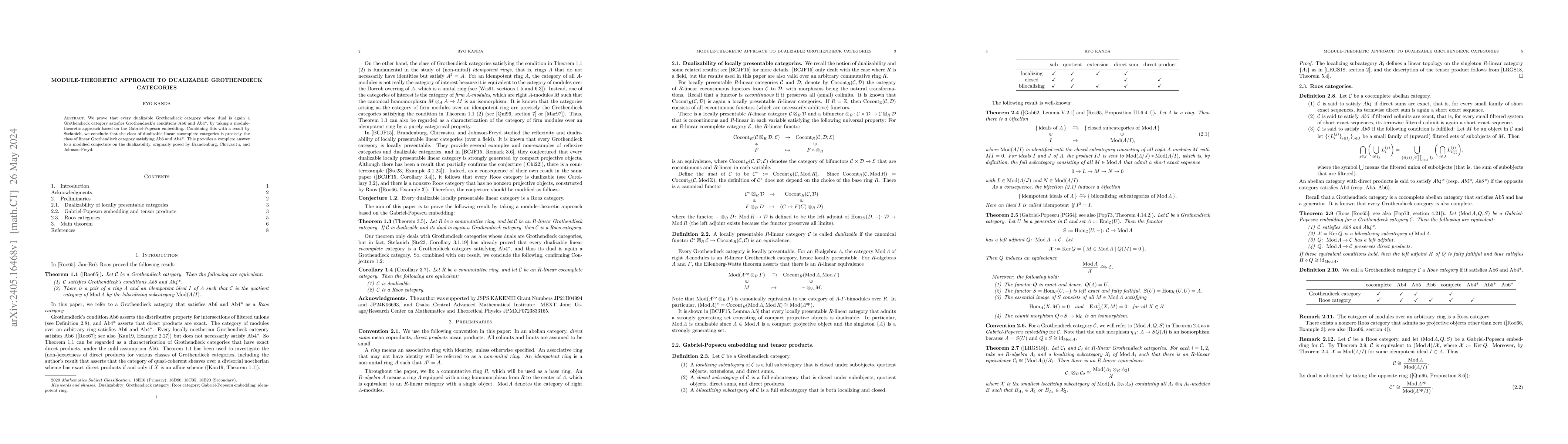Thumbnail for Module-theoretic approach to dualizable Grothendieck categories