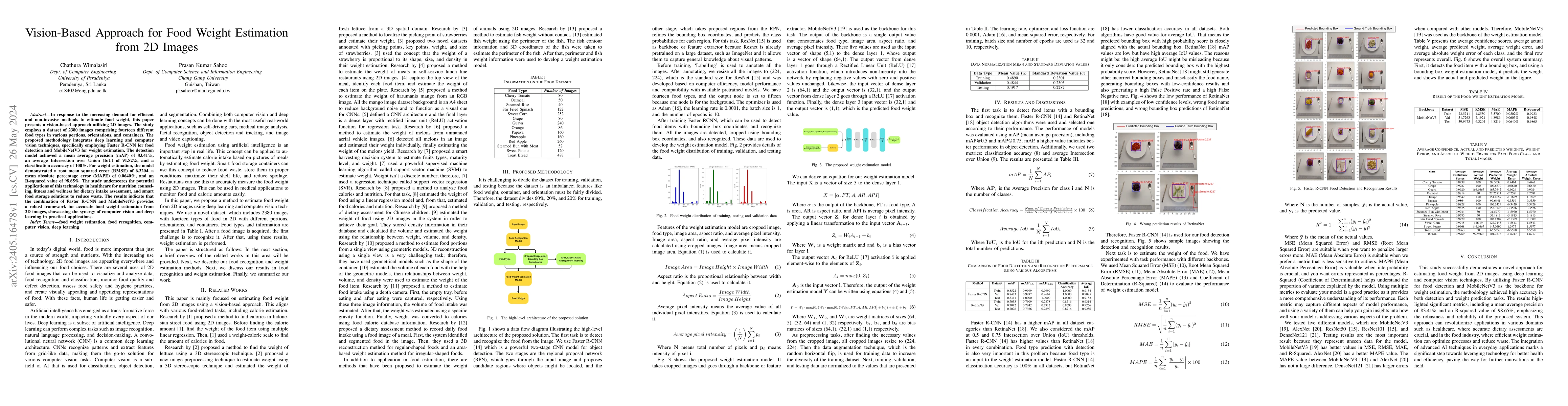 Thumbnail for Vision-Based Approach for Food Weight Estimation from 2D Images
