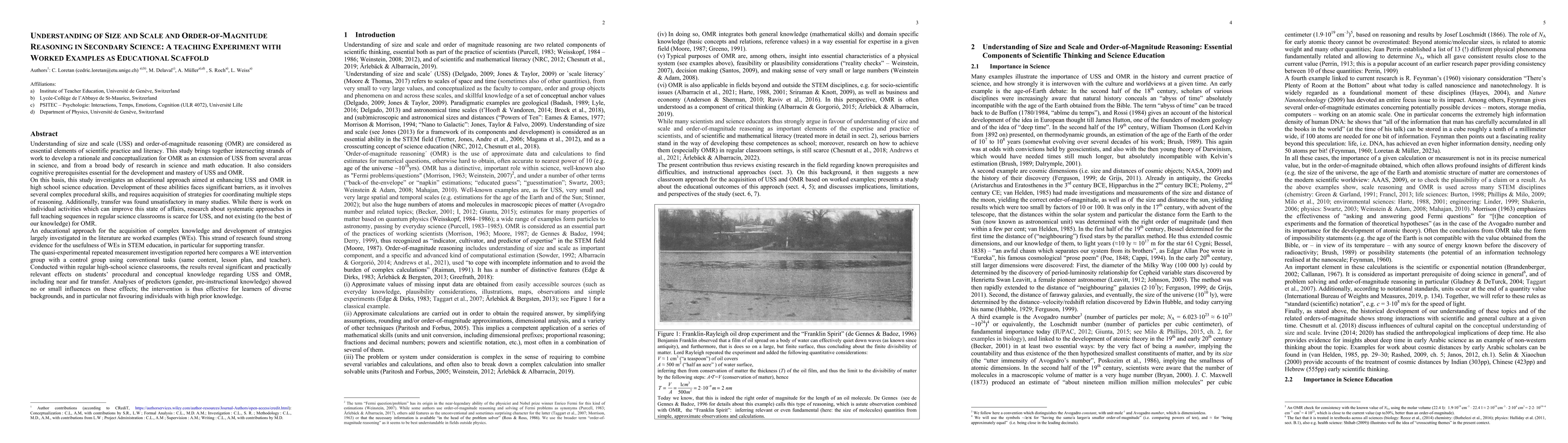 Thumbnail for Understanding Of Size And Scale And Order-Of-Magnitude Reasoning In
  Secondary Science: A Teaching Experiment With Worked Examples As Educational
  Scaffold