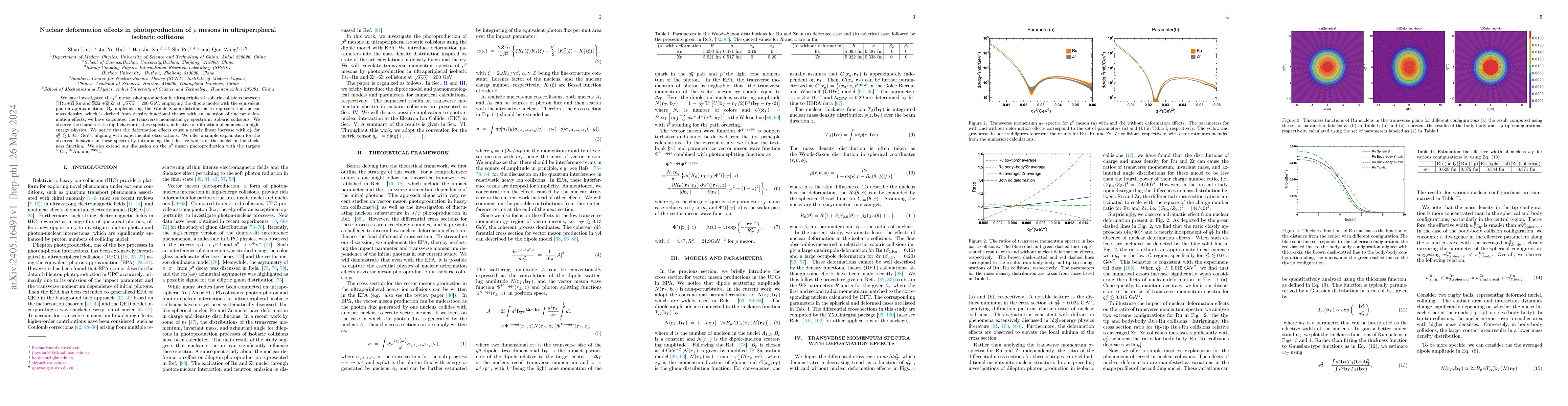 Thumbnail for Nuclear deformation effects in photoproduction of $\rho$ mesons in
  ultraperipheral isobaric collisions