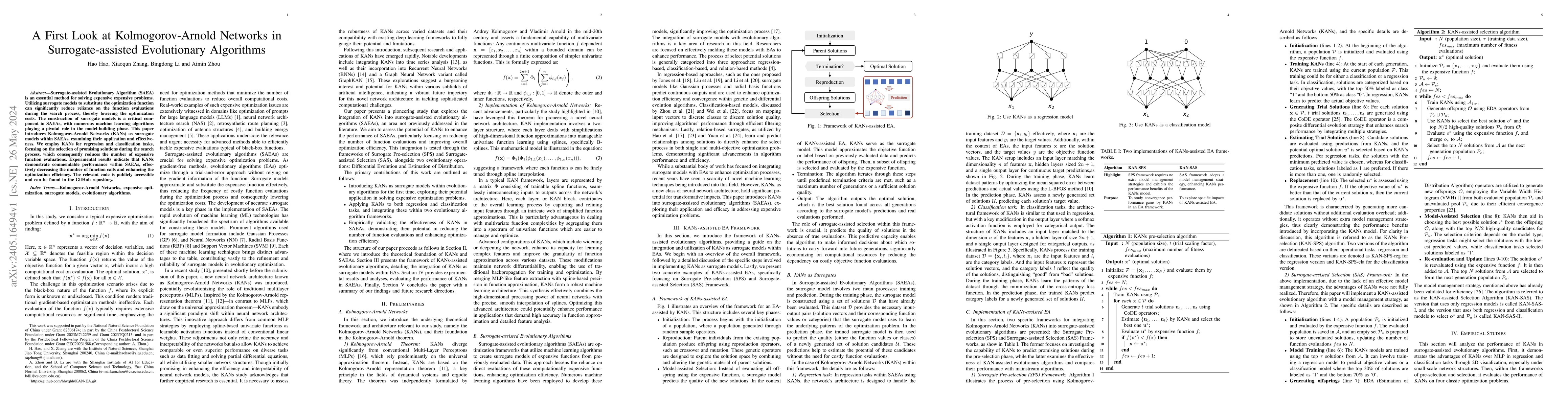Thumbnail for A First Look at Kolmogorov-Arnold Networks in Surrogate-assisted
  Evolutionary Algorithms
