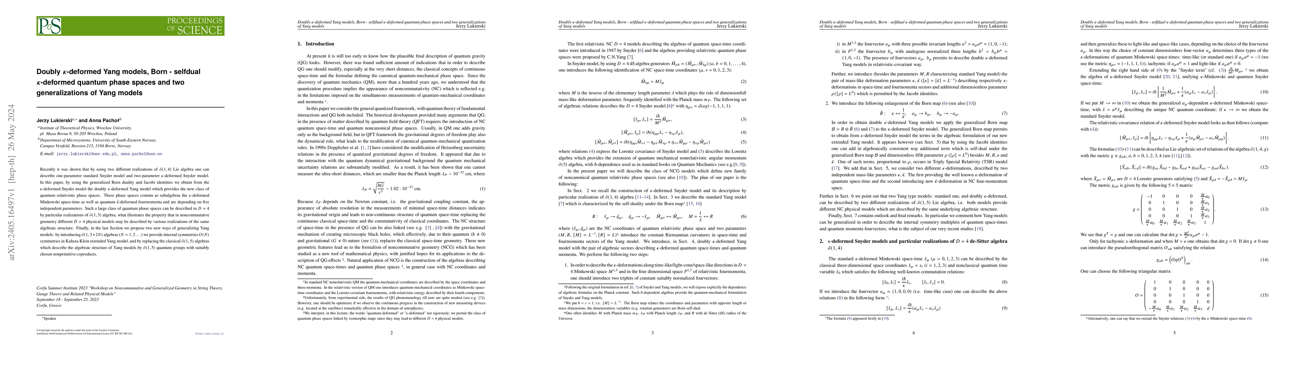 Thumbnail for Doubly $\kappa$-deformed Yang models, Born-selfdual $\kappa$-deformed
  quantum phase spaces and two generalizations of Yang models