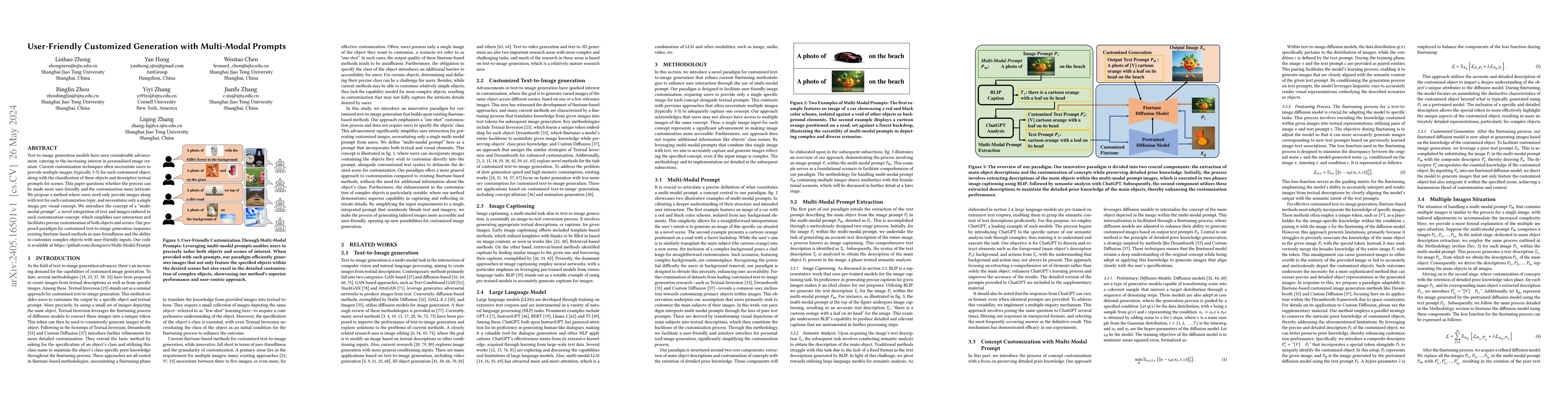 Thumbnail for User-Friendly Customized Generation with Multi-Modal Prompts
