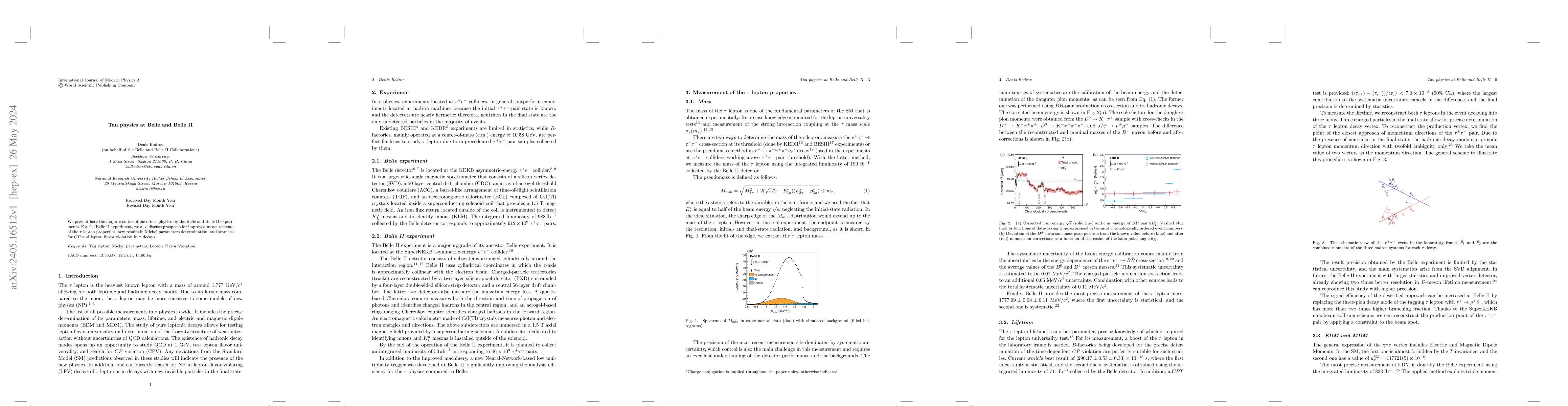 Thumbnail for Tau physics at Belle and Belle II