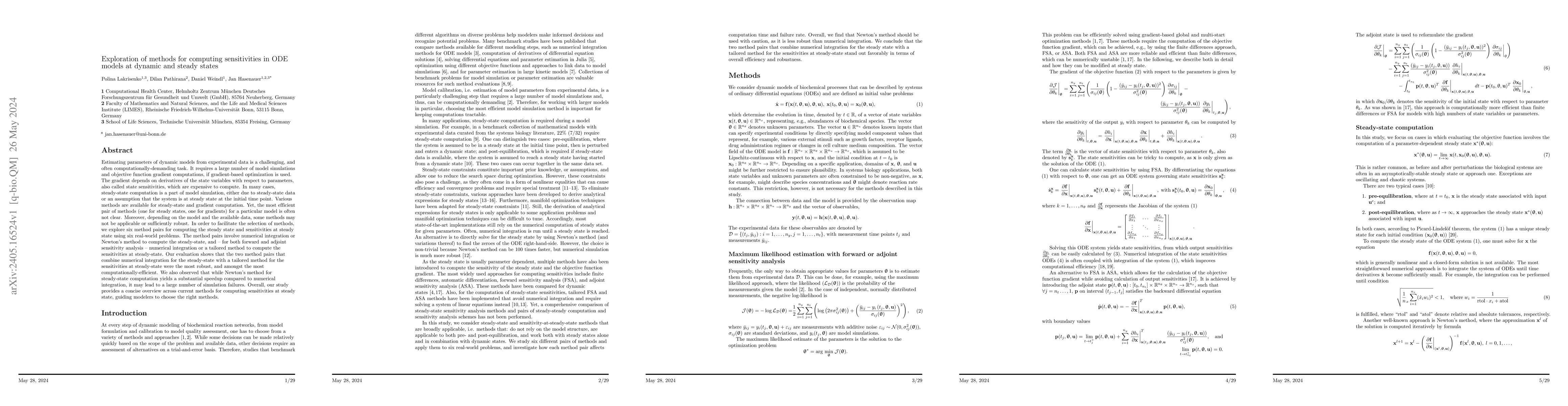 Thumbnail for Exploration of methods for computing sensitivities in ODE models at
  dynamic and steady states