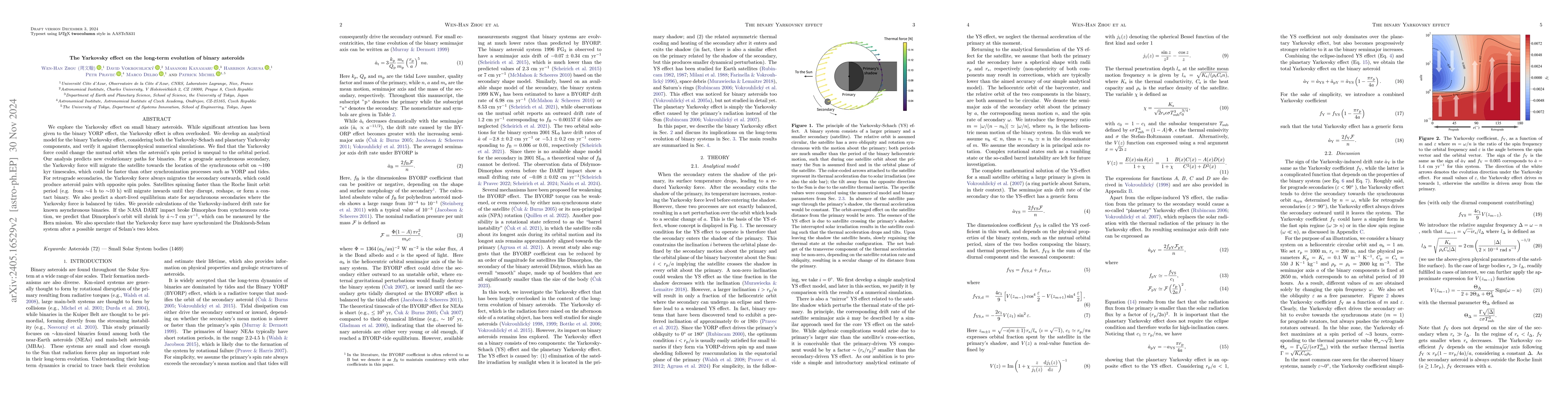 Thumbnail for The Yarkovsky effect on the long-term evolution of binary asteroids