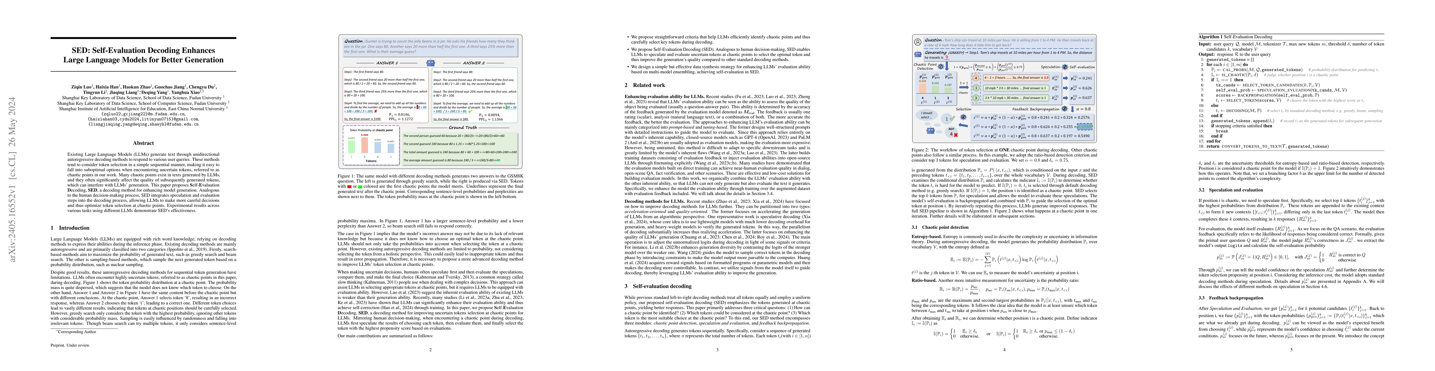 Thumbnail for SED: Self-Evaluation Decoding Enhances Large Language Models for Better
  Generation
