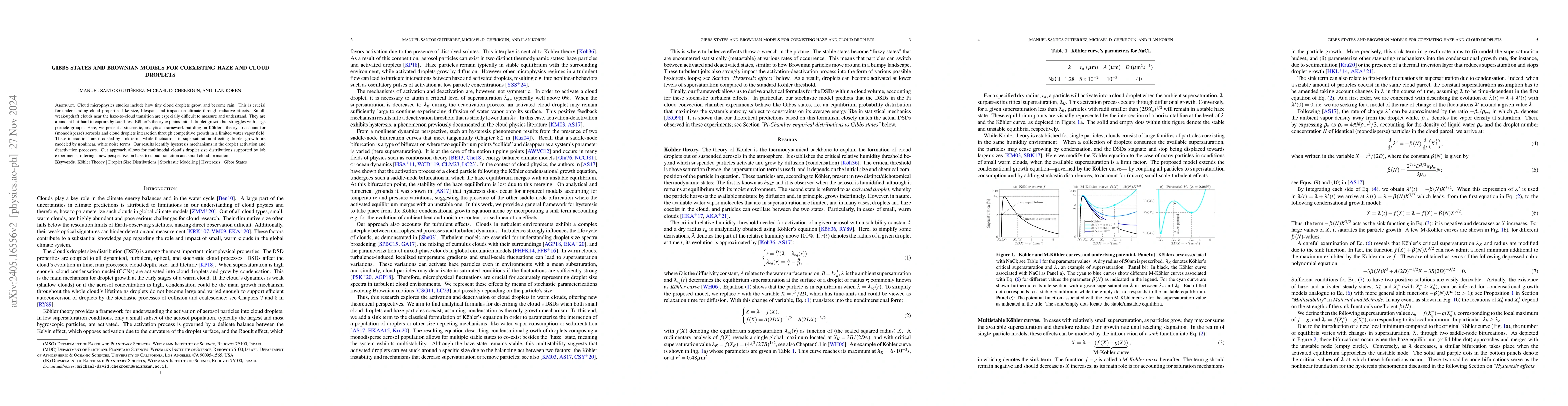 Thumbnail for Gibbs states and Brownian models for coexisting haze and cloud droplets