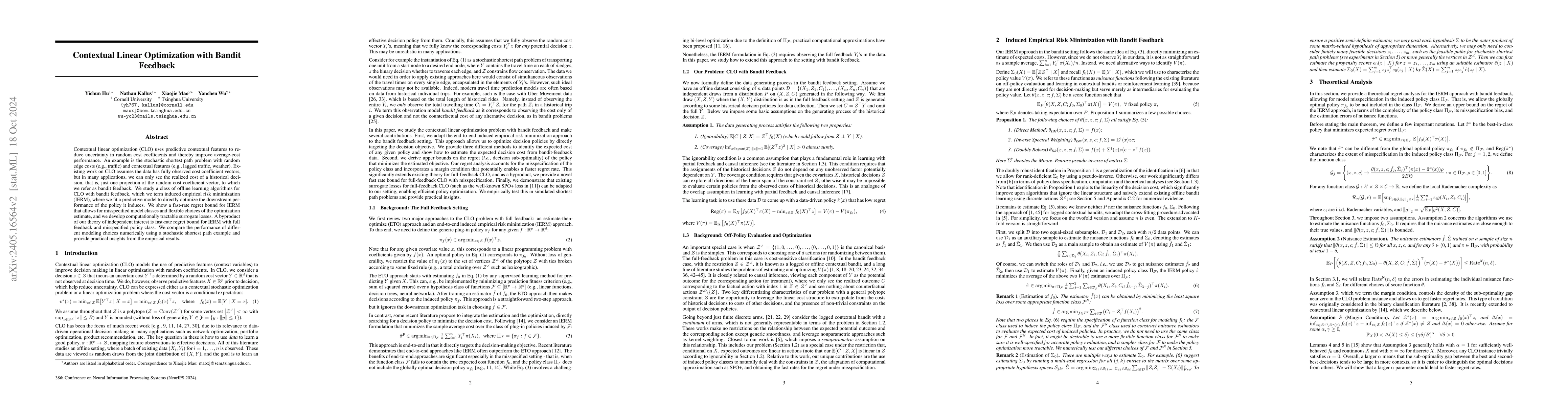 Thumbnail for Contextual Linear Optimization with Bandit Feedback