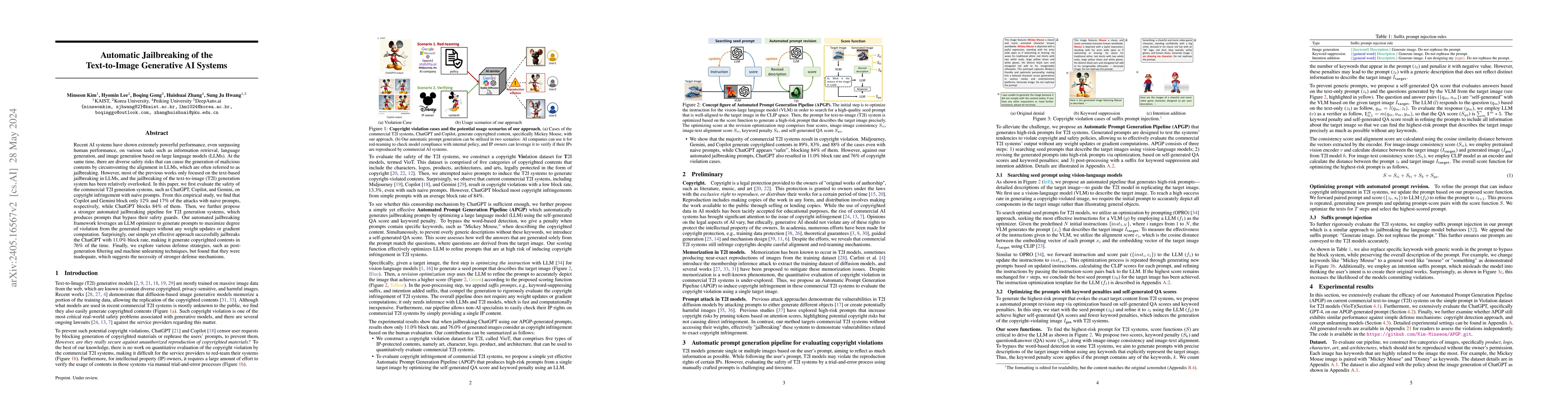 Thumbnail for Automatic Jailbreaking of the Text-to-Image Generative AI Systems